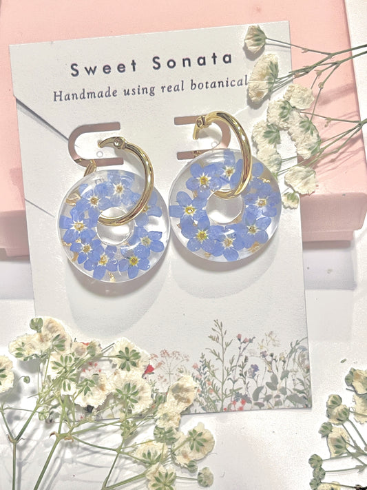 Forget-me-nots donut earrings