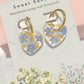 Forget-me-nots heart earrings