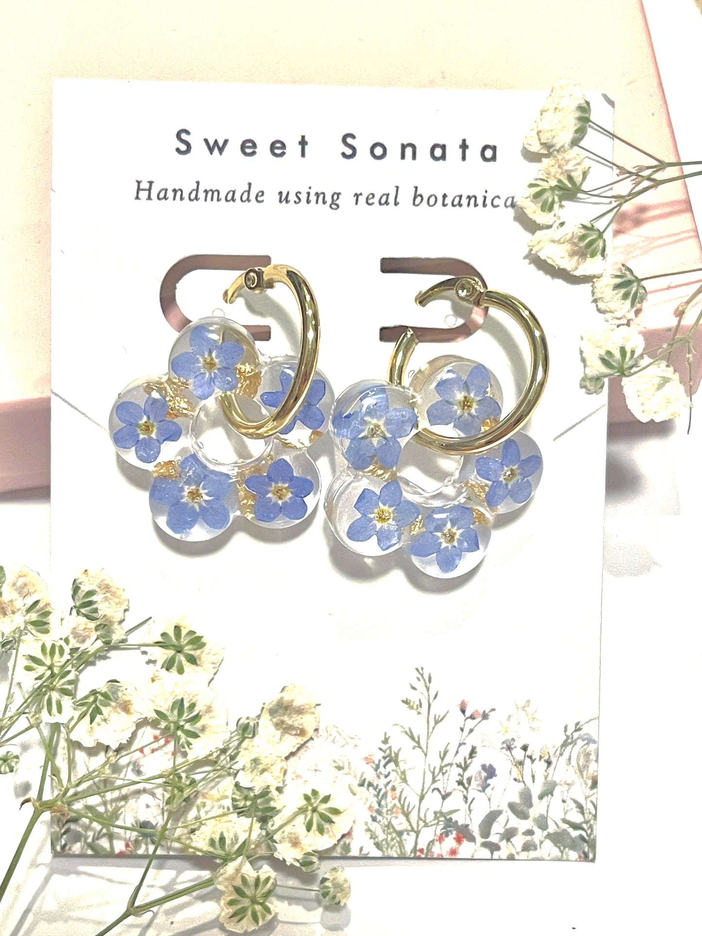 Forget-me-nots flower shaped earrings