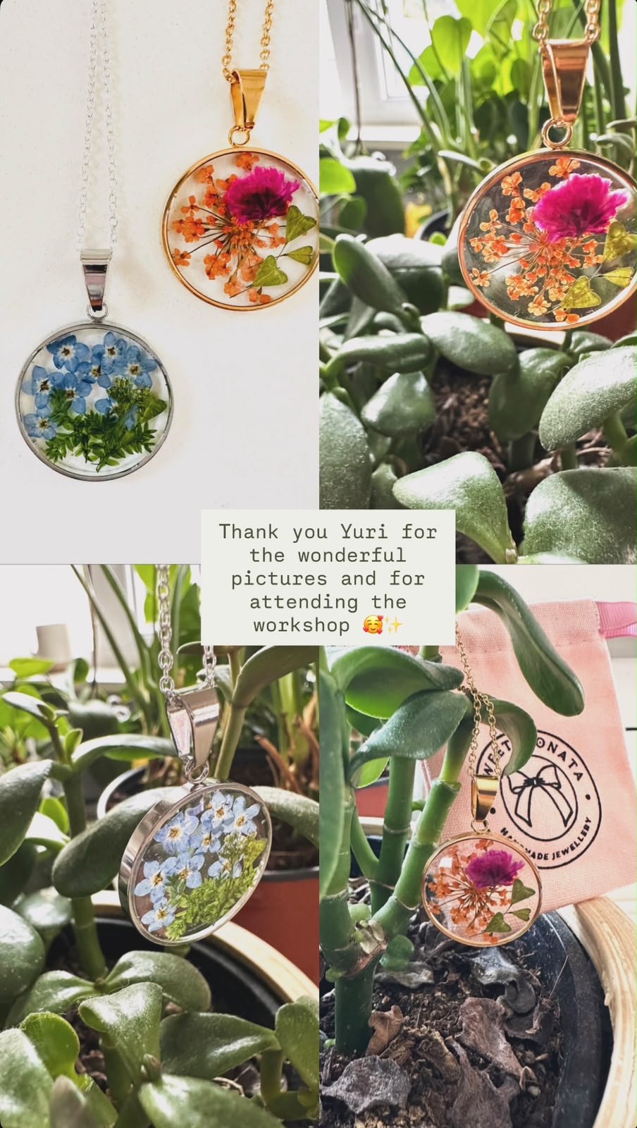 Botanical pendants making workshop (Aug 8, Saturday Afternoon 1:30-3:00PM)